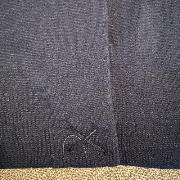 Michael Kors navy blue pencil skirt gold zippers retro 80s stretchy size 2 NWOT - Picture 6 of 9